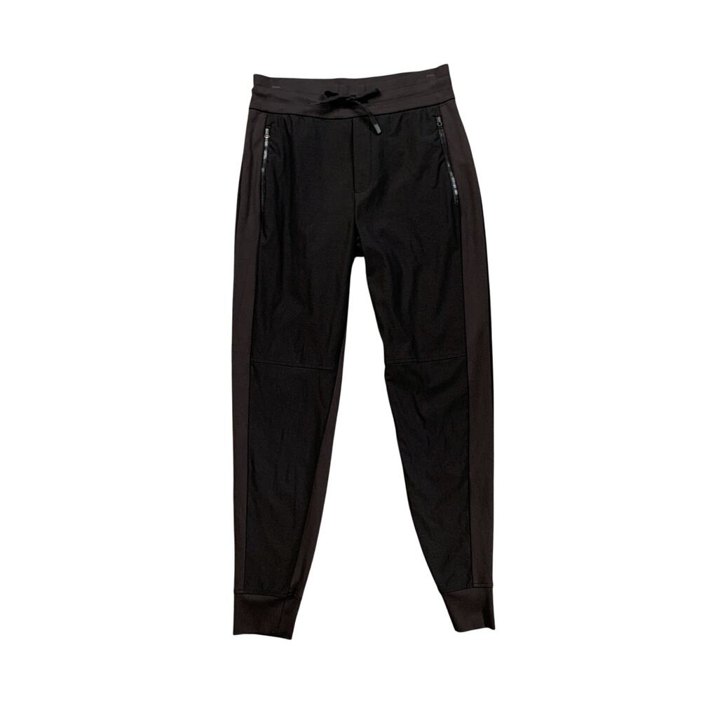 Athleta Joggers Womens 4 Black Headlands Hybrid Trek Mid Rise Drawstring Ankle